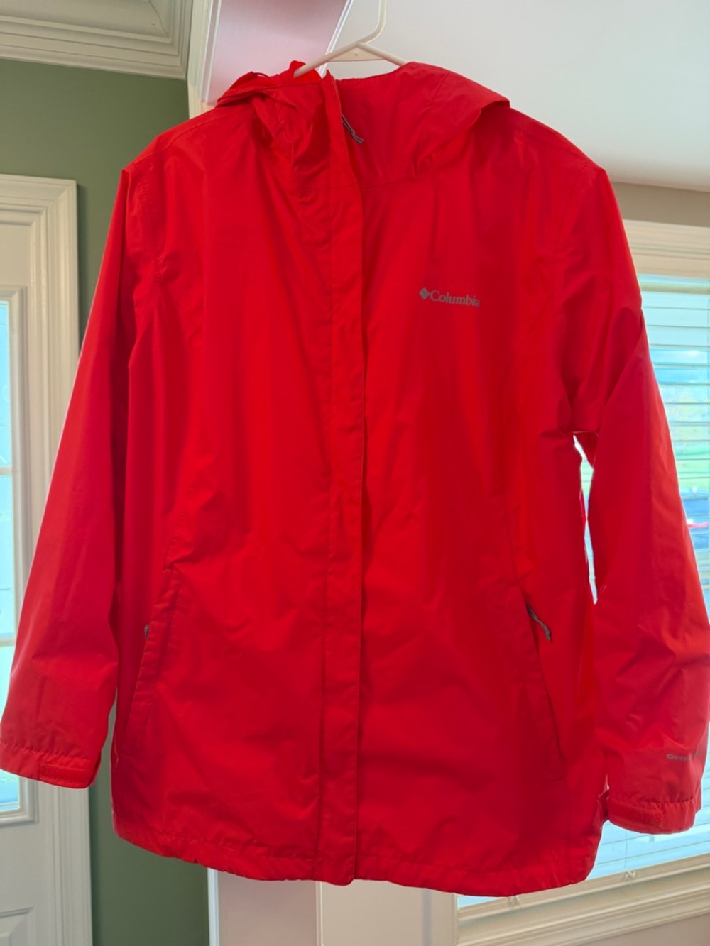 Columbia Bright Pink Hooded Rain Jacket